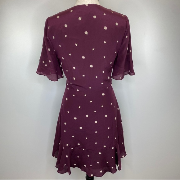 NWT Madewell Silk Flutter-Hem Dress in Star Mix - Picture 6 of 9